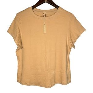 NEW SKIMS Pointelle Logo Tee Ochre 4x